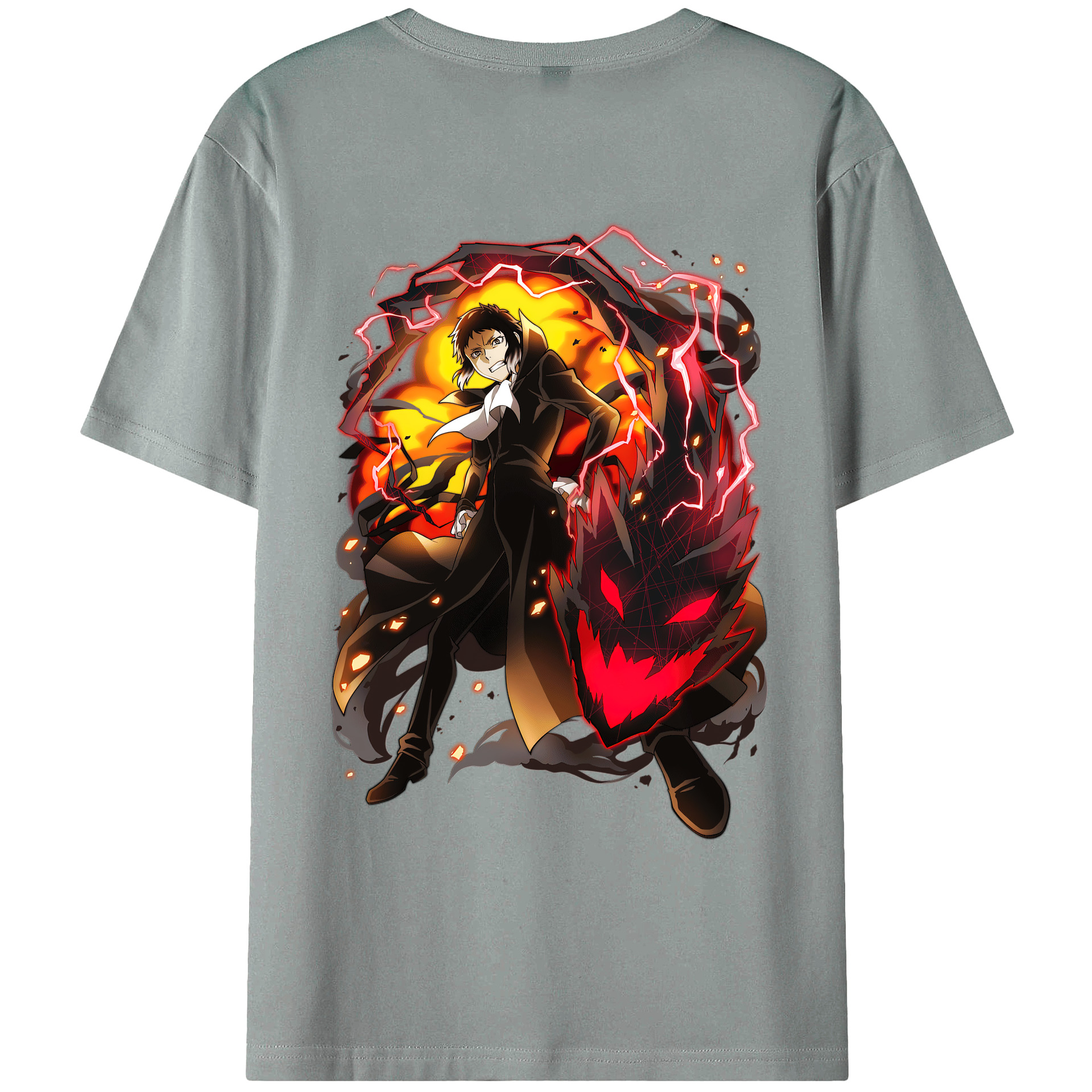 （画像用） 文豪ストレイドッグス Bungo Stray Dogs 綿100％ メンズ半袖Tシャツ（バックプリント） 通気性